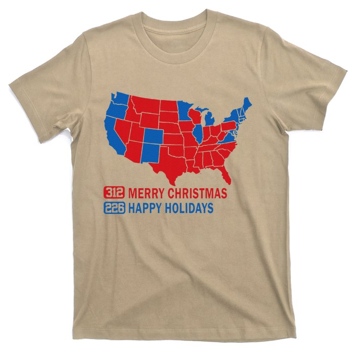 2024 Electoral Map Merry Christmas Trump Landslide Holiday T-Shirt