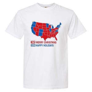 2024 Electoral Map Merry Christmas Trump Landslide Holiday Garment-Dyed Heavyweight T-Shirt