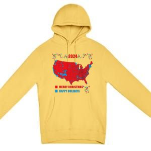 2024 Electoral Map Merry Christmas Trump Landslide Holiday Premium Pullover Hoodie