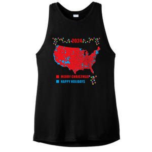 2024 Electoral Map Merry Christmas Trump Landslide Holiday Ladies PosiCharge Tri-Blend Wicking Tank