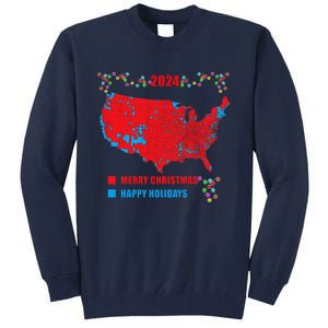 2024 Electoral Map Merry Christmas Trump Landslide Holiday Tall Sweatshirt