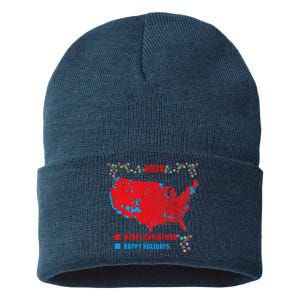 2024 Electoral Map Merry Christmas Trump Landslide Holiday Sustainable Knit Beanie