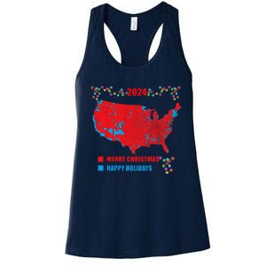 2024 Electoral Map Merry Christmas Trump Landslide Holiday Women's Racerback Tank