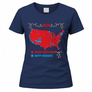 2024 Electoral Map Merry Christmas Trump Landslide Holiday Women's T-Shirt