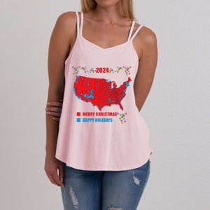 2024 Electoral Map Merry Christmas Trump Landslide Holiday Women's Strappy Tank