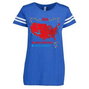 2024 Electoral Map Merry Christmas Trump Landslide Holiday Enza Ladies Jersey Football T-Shirt