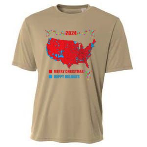 2024 Electoral Map Merry Christmas Trump Landslide Holiday Cooling Performance Crew T-Shirt