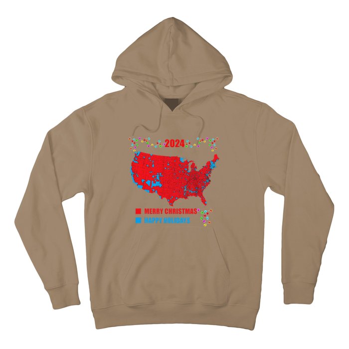 2024 Electoral Map Merry Christmas Trump Landslide Holiday Hoodie