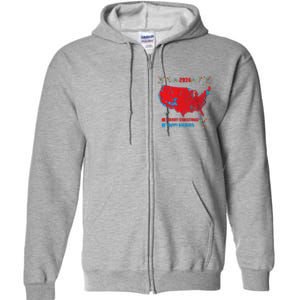 2024 Electoral Map Merry Christmas Trump Landslide Holiday Full Zip Hoodie