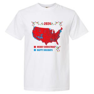 2024 Electoral Map Merry Christmas Trump Landslide Holiday Garment-Dyed Heavyweight T-Shirt