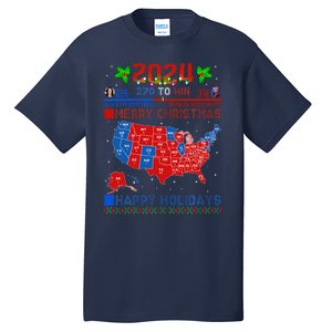 2024 Electoral Map Merry Christmas Trump Landslide Holiday Tall T-Shirt