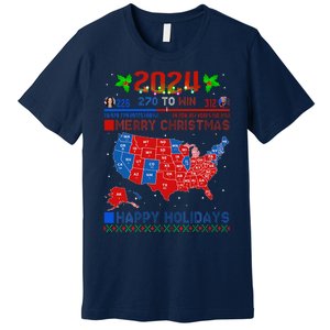 2024 Electoral Map Merry Christmas Trump Landslide Holiday Premium T-Shirt