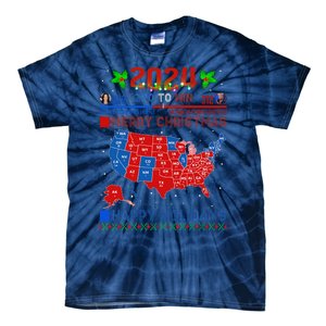 2024 Electoral Map Merry Christmas Trump Landslide Holiday Tie-Dye T-Shirt