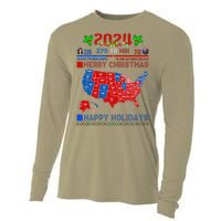 2024 Electoral Map Merry Christmas Trump Landslide Holiday Cooling Performance Long Sleeve Crew