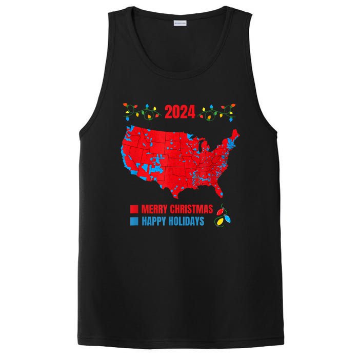 2024 Electoral Map Merry Christmas Trump Landslide Holiday PosiCharge Competitor Tank