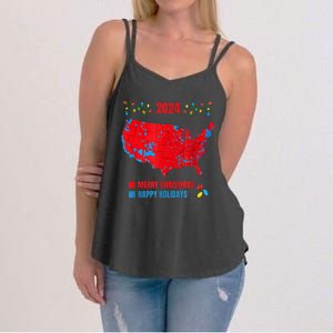 2024 Electoral Map Merry Christmas Trump Landslide Holiday Women's Strappy Tank