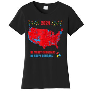 2024 Electoral Map Merry Christmas Trump Landslide Holiday Women's T-Shirt