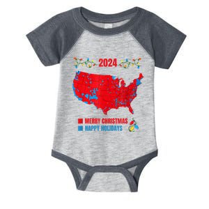 2024 Electoral Map Merry Christmas Trump Landslide Holiday Infant Baby Jersey Bodysuit