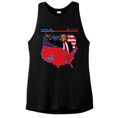 2024 Electoral Map Trump 312 Red 2024 Election Results Map Ladies PosiCharge Tri-Blend Wicking Tank