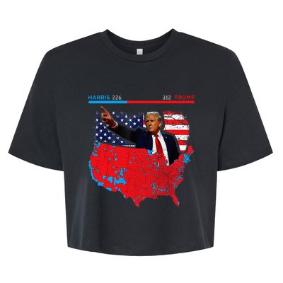 2024 Electoral Map Trump 312 Red 2024 Election Results Map Bella+Canvas Jersey Crop Tee