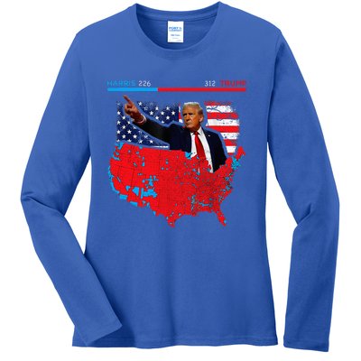 2024 Electoral Map Trump 312 Red 2024 Election Results Map Ladies Long Sleeve Shirt