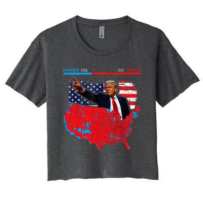 2024 Electoral Map Trump 312 Red 2024 Election Results Map Women's Crop Top Tee