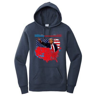 2024 Electoral Map Trump 312 Red 2024 Election Results Map Women's Pullover Hoodie