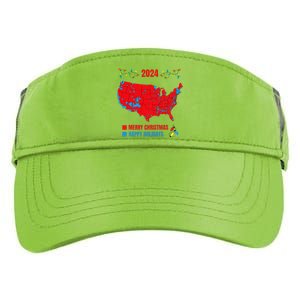 2024 Electoral Map Merry Christmas Trump Landslide Holiday Adult Drive Performance Visor