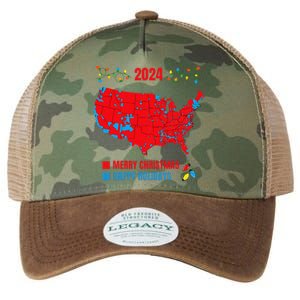 2024 Electoral Map Merry Christmas Trump Landslide Holiday Legacy Tie Dye Trucker Hat