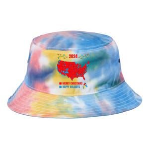 2024 Electoral Map Merry Christmas Trump Landslide Holiday Tie Dye Newport Bucket Hat