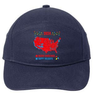 2024 Electoral Map Merry Christmas Trump Landslide Holiday 7-Panel Snapback Hat