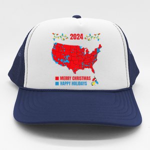 2024 Electoral Map Merry Christmas Trump Landslide Holiday Trucker Hat