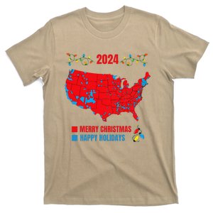 2024 Electoral Map Merry Christmas Trump Landslide Holiday T-Shirt