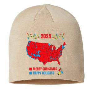 2024 Electoral Map Merry Christmas Trump Landslide Holiday Sustainable Beanie