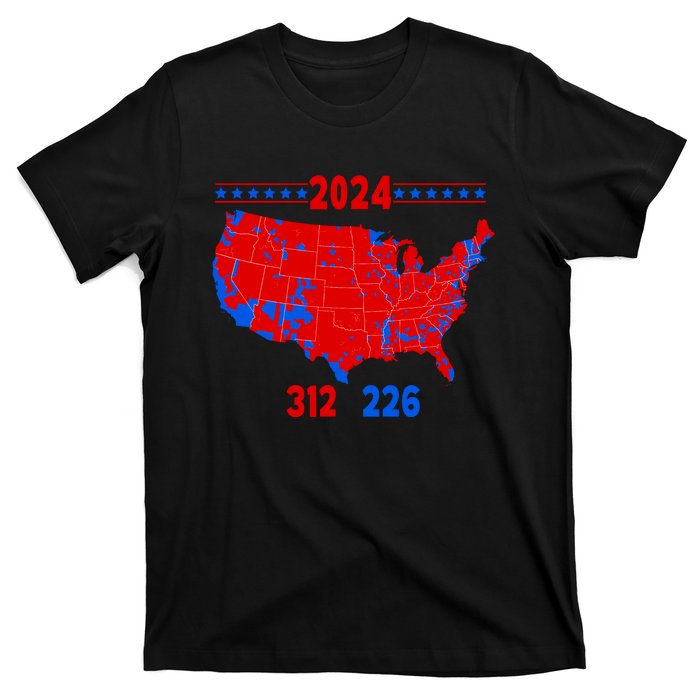 2024 Electoral Map Trump 312 Red 2024 Election Results Map T-Shirt