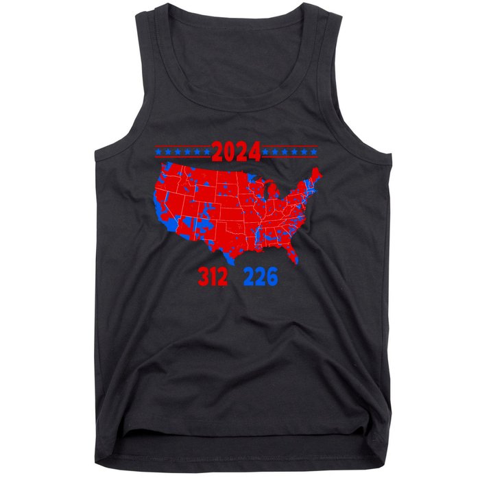 2024 Electoral Map Trump 312 Red 2024 Election Results Map Tank Top