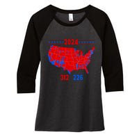 2024 Electoral Map Trump 312 Red 2024 Election Results Map Women's Tri-Blend 3/4-Sleeve Raglan Shirt