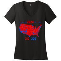 2024 Electoral Map Trump 312 Red 2024 Election Results Map Women's V-Neck T-Shirt