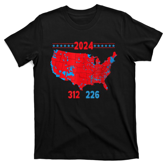 2024 Electoral Map Trump 312 Red 2024 Election Results Map T-Shirt