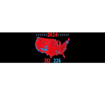 2024 Electoral Map Trump 312 Red 2024 Election Results Map Bumper Sticker