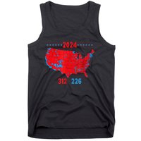 2024 Electoral Map Trump 312 Red 2024 Election Results Map Tank Top