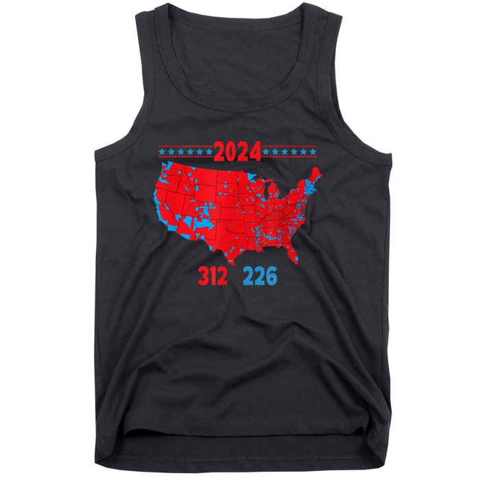 2024 Electoral Map Trump 312 Red 2024 Election Results Map Tank Top