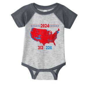 2024 Electoral Map Trump 312 Red 2024 Election Results Map Infant Baby Jersey Bodysuit