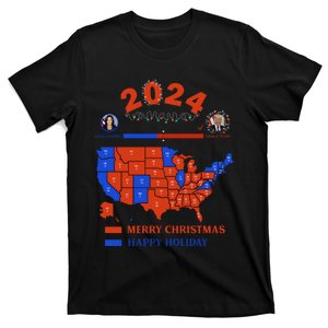 2024 Electoral Map Merry Christmas Trump Landslide Holiday T-Shirt