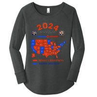 2024 Electoral Map Merry Christmas Trump Landslide Holiday Women's Perfect Tri Tunic Long Sleeve Shirt