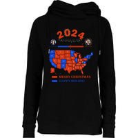 2024 Electoral Map Merry Christmas Trump Landslide Holiday Womens Funnel Neck Pullover Hood