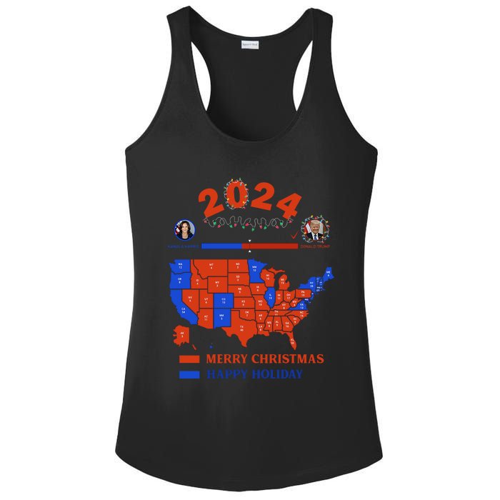 2024 Electoral Map Merry Christmas Trump Landslide Holiday Ladies PosiCharge Competitor Racerback Tank