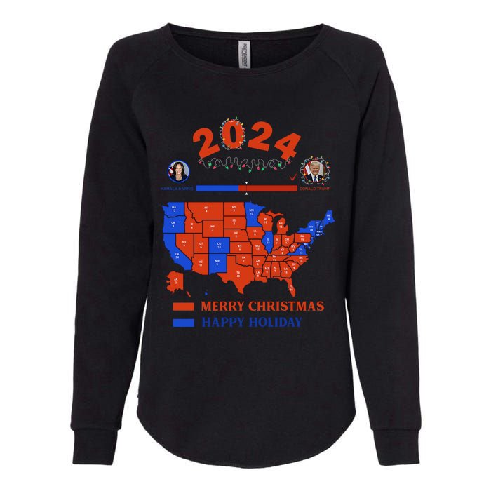 2024 Electoral Map Merry Christmas Trump Landslide Holiday Womens California Wash Sweatshirt