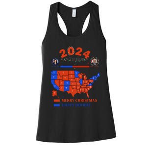 2024 Electoral Map Merry Christmas Trump Landslide Holiday Women's Racerback Tank