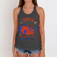 2024 Electoral Map Merry Christmas Trump Landslide Holiday Women's Knotted Racerback Tank